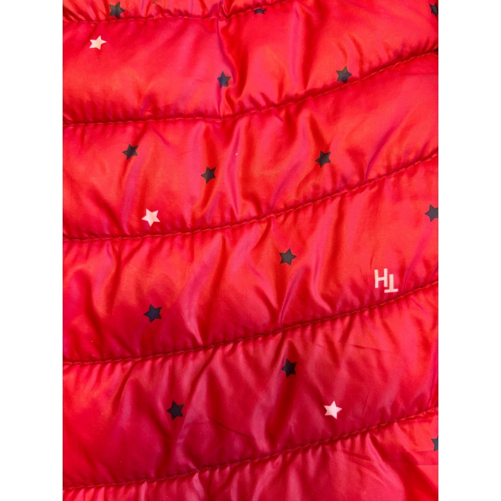 Tommy Hilfiger Womens Red Quilted Puffer Vest Star Print Full Zip Size Large - Picture 5 of 15